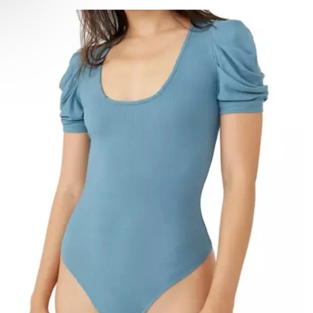 Intimately Free People So Fresh Puff Sleeve Bodysuit Size XS
